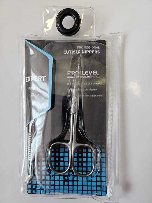 Cuticle knippers set ( schaaltje+Cuticle Pusher)